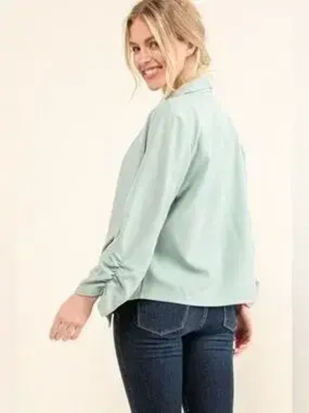 And The Why Stretch Non-Wrinkled Basic Open-Front Blazer - Picture 5 of 9